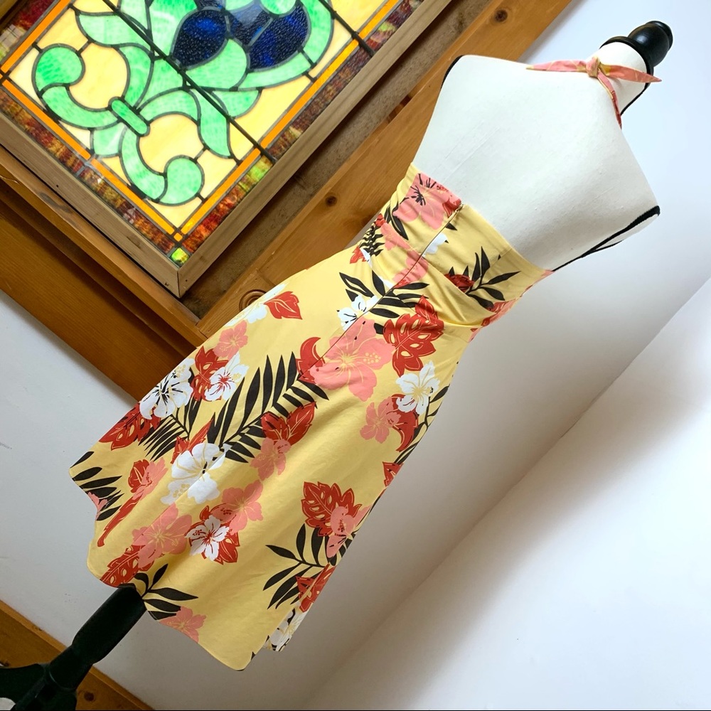 Ann Taylor Hawaiian Sun Neck Tie Dress Sz 2P (XS) - Picture 7 of 10